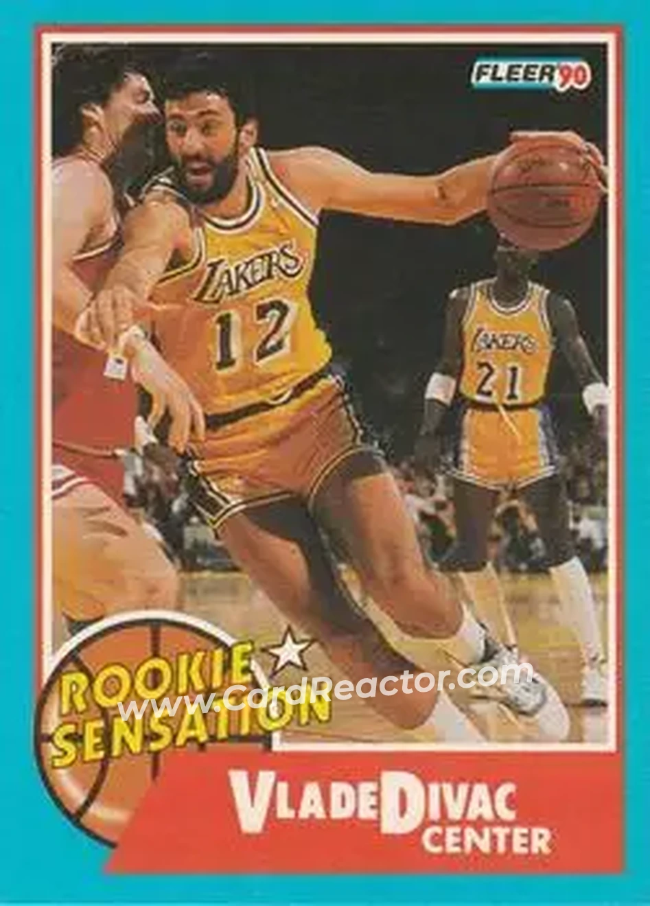 1990-91 Fleer - Rookie Sensations #9 - Vlade Divac - Los Angeles Lakers - Front 1990-91 Fleer - Rookie Sensations #9 - Vlade Divac - Los Angeles Lakers - Front