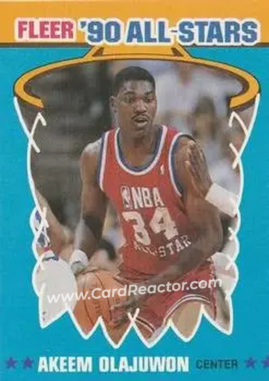 1990-91 Fleer - All-Stars #3 - Hakeem Olajuwon - Houston Rockets - Front