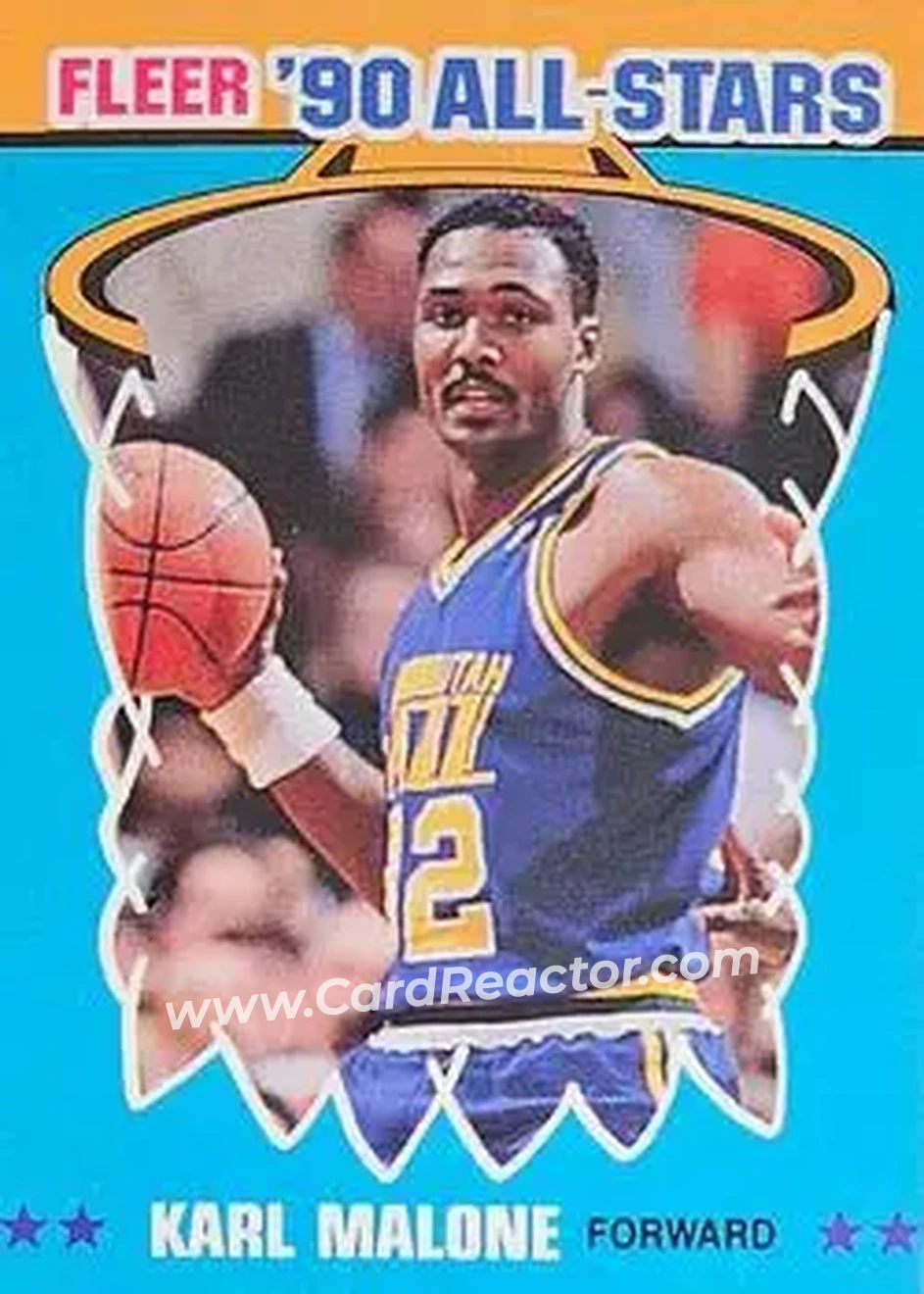 1990-91 Fleer - All-Stars #7 - Karl Malone - Utah Jazz - Front