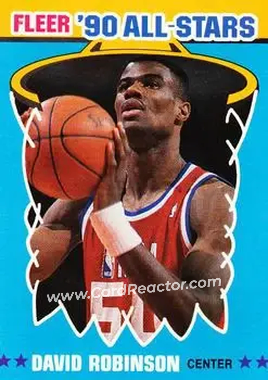 1990-91 Fleer - All-Stars #10 - David Robinson - San Antonio Spurs - Front
