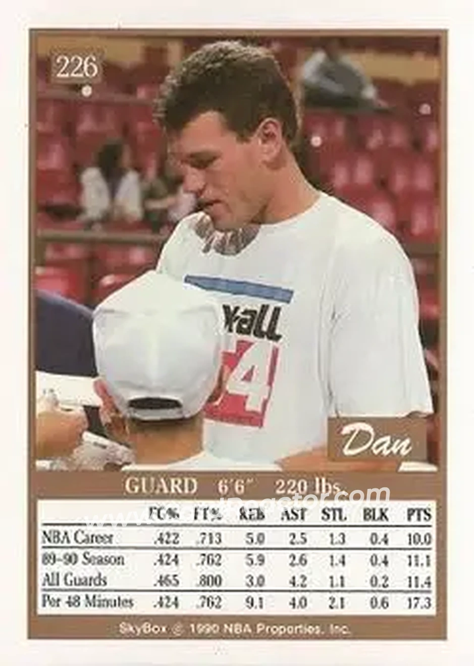 1990-91 SkyBox #226 - Dan Majerle - Phoenix Suns - Back