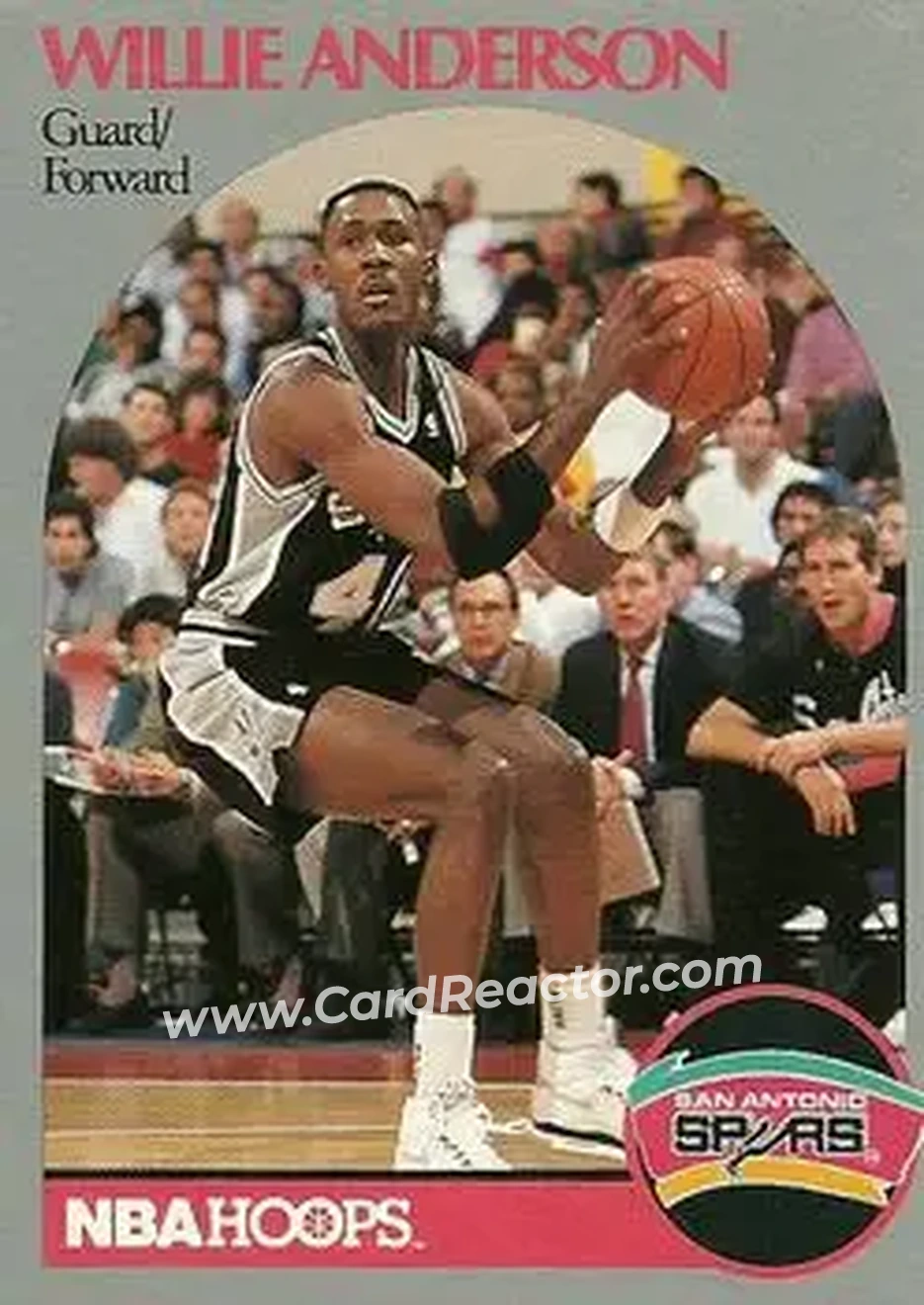 1990-91 Hoops #263 - Willie Anderson - San Antonio Spurs - Front
