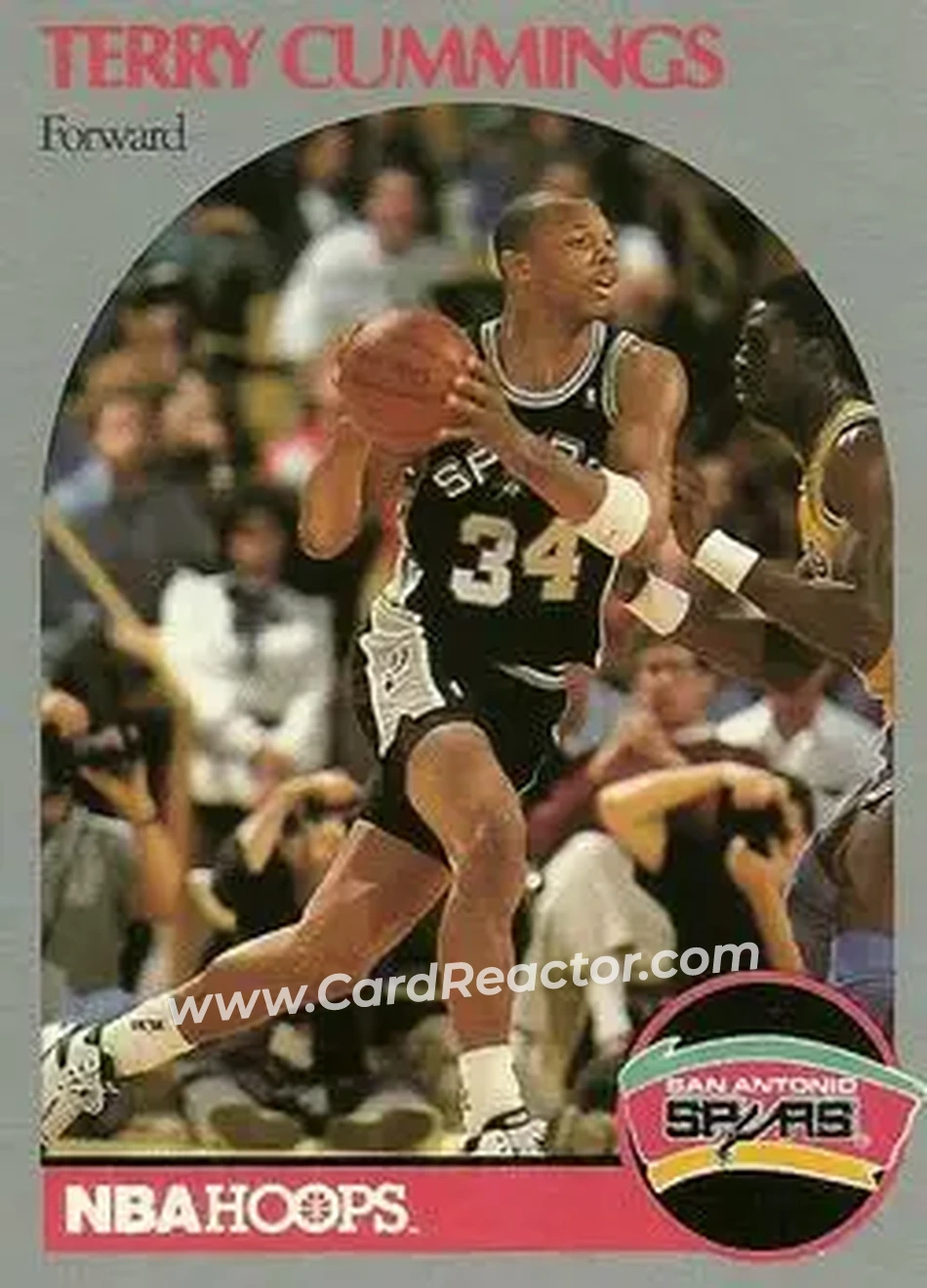 1990-91 Hoops #266 - Terry Cummings - San Antonio Spurs - Front