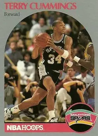 1990-91 Hoops #266 - Terry Cummings - San Antonio Spurs