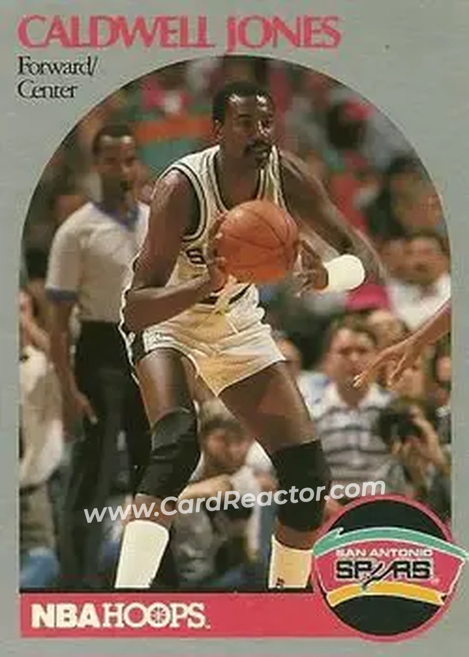 1990-91 Hoops #268 - Caldwell Jones - San Antonio Spurs - Front
