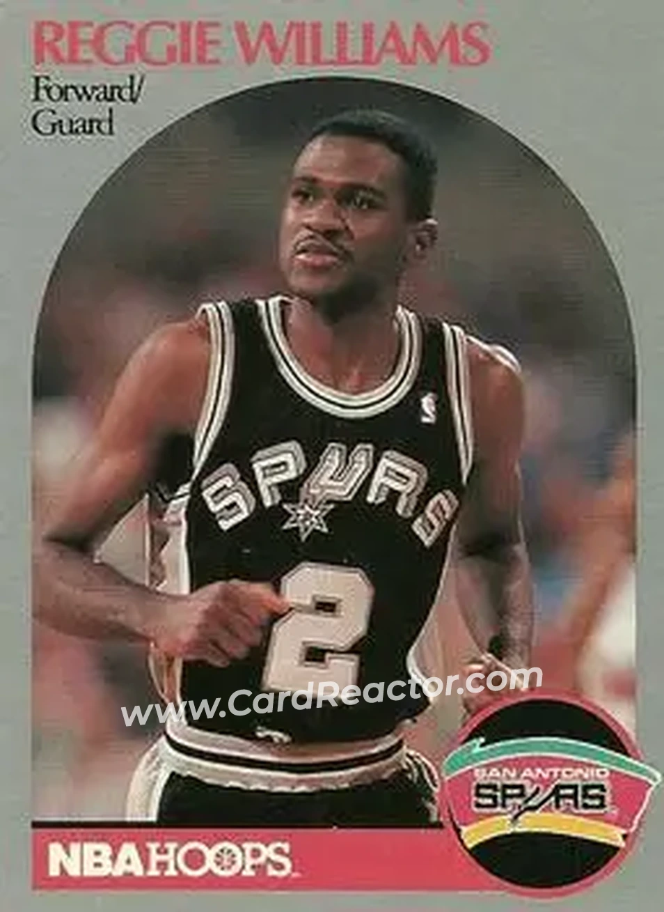 1990-91 Hoops #272 - Reggie WIlliams - San Antonio Spurs - Front 1990-91 Hoops #272 - Reggie WIlliams - San Antonio Spurs - Front