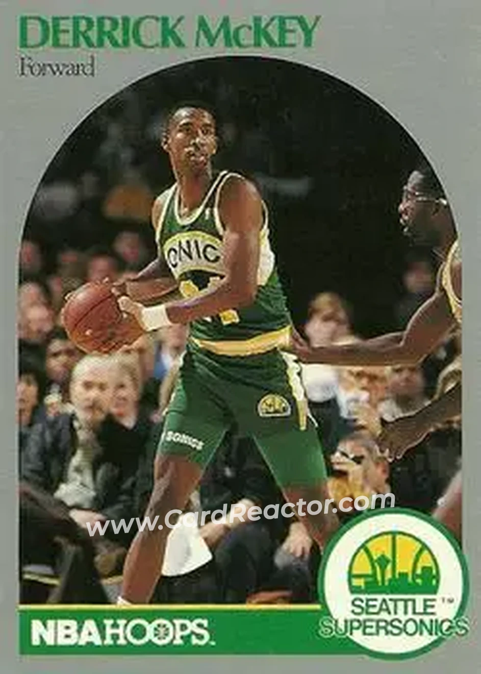 1990-91 Hoops #281 - Derrick McKey - Seattle SuperSonics - Front