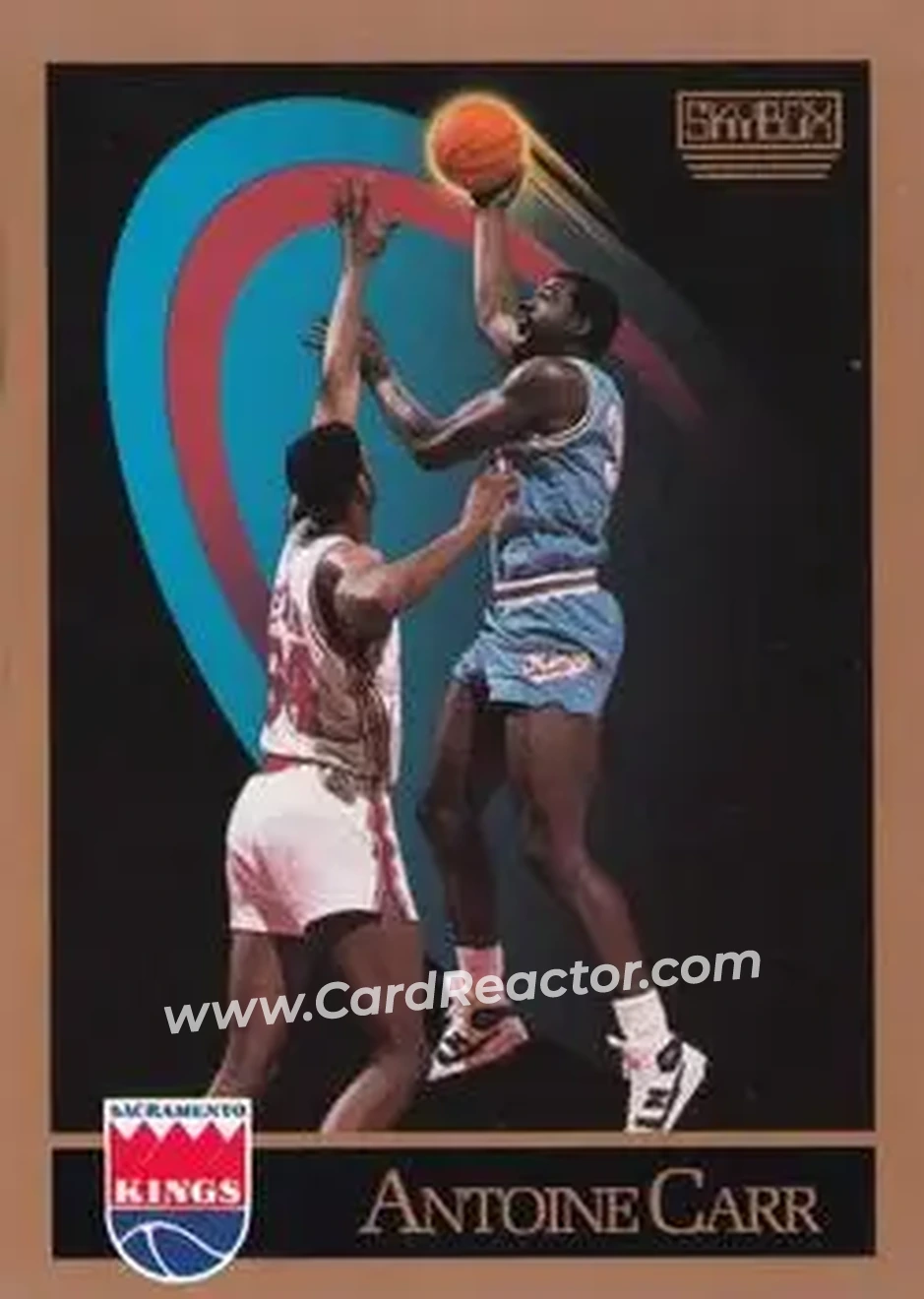 1990-91 SkyBox #244 - Antoine Carr - Sacramento Kings - Front