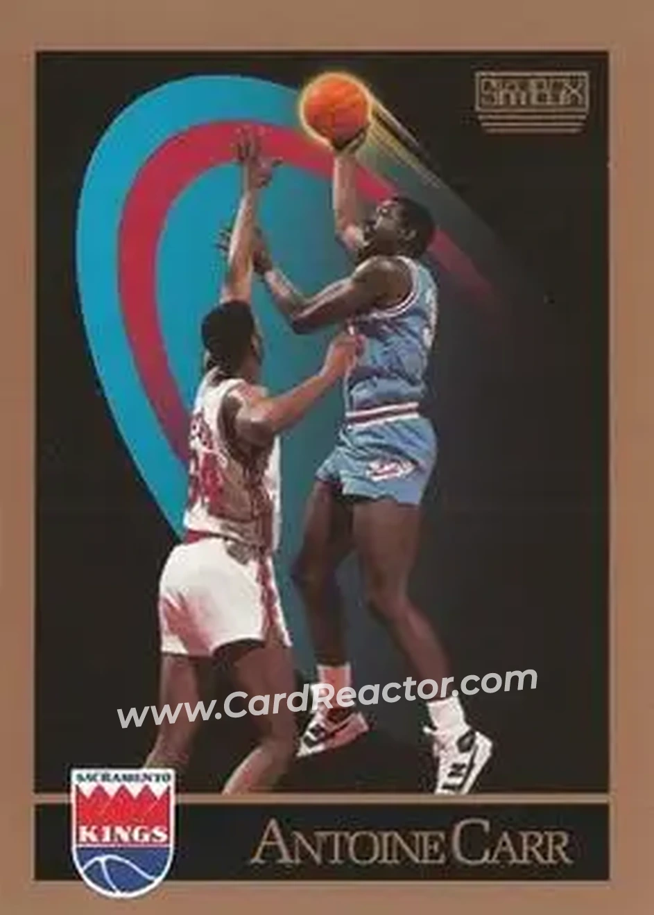 1990-91 SkyBox #244 - Antoine Carr - Sacramento Kings - Front