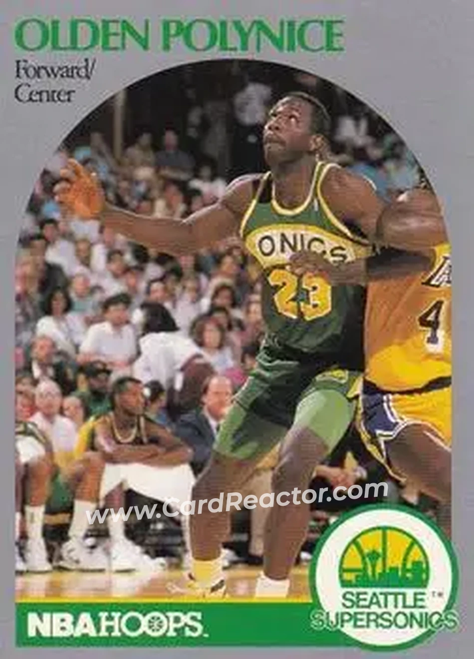 1990-91 Hoops #283 - Olden Polynice - Seattle SuperSonics - Front 1990-91 Hoops #283 - Olden Polynice - Seattle SuperSonics - Front