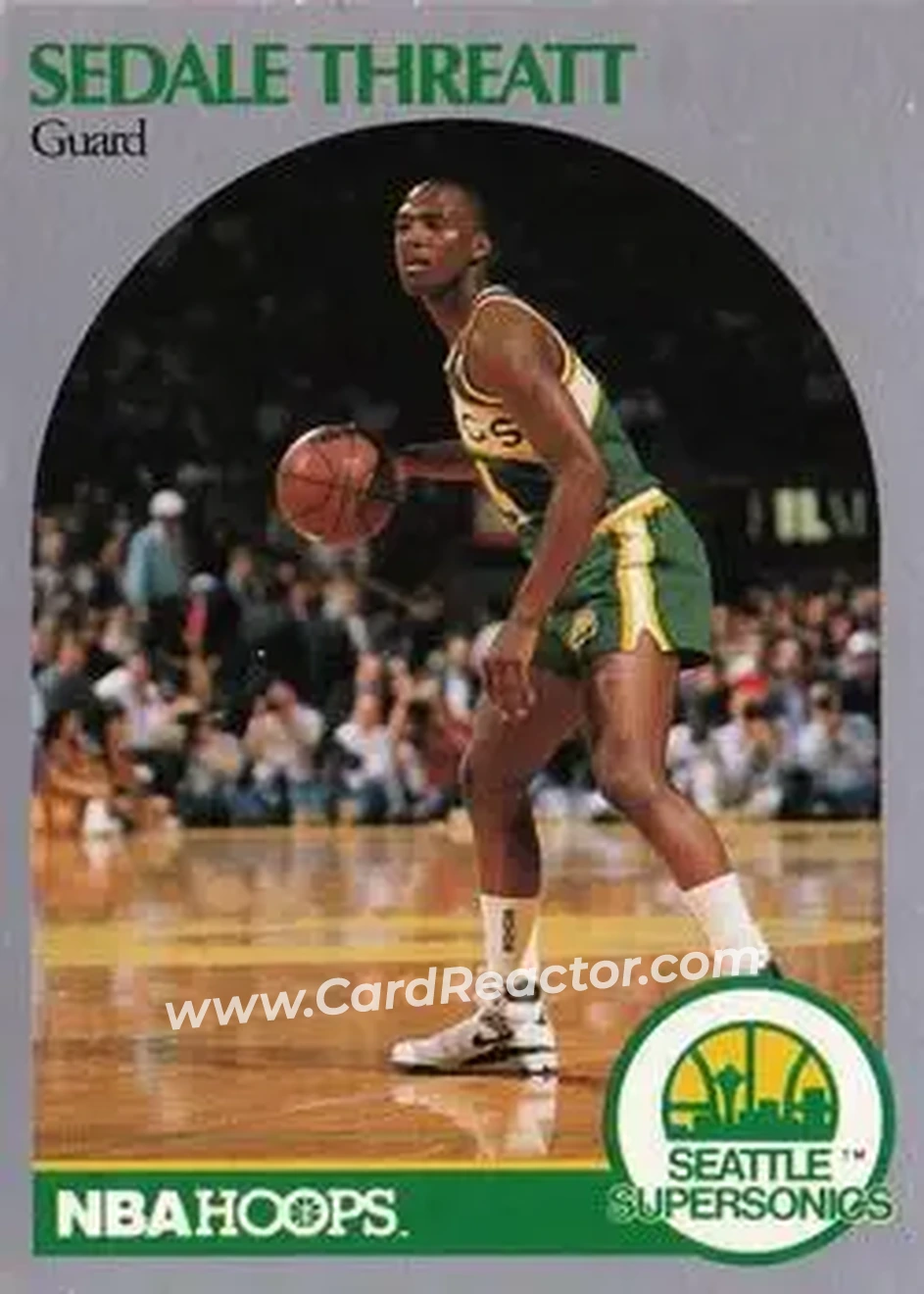 1990-91 Hoops #284 - Sedale Threatt - Seattle SuperSonics - Front 1990-91 Hoops #284 - Sedale Threatt - Seattle SuperSonics - Front