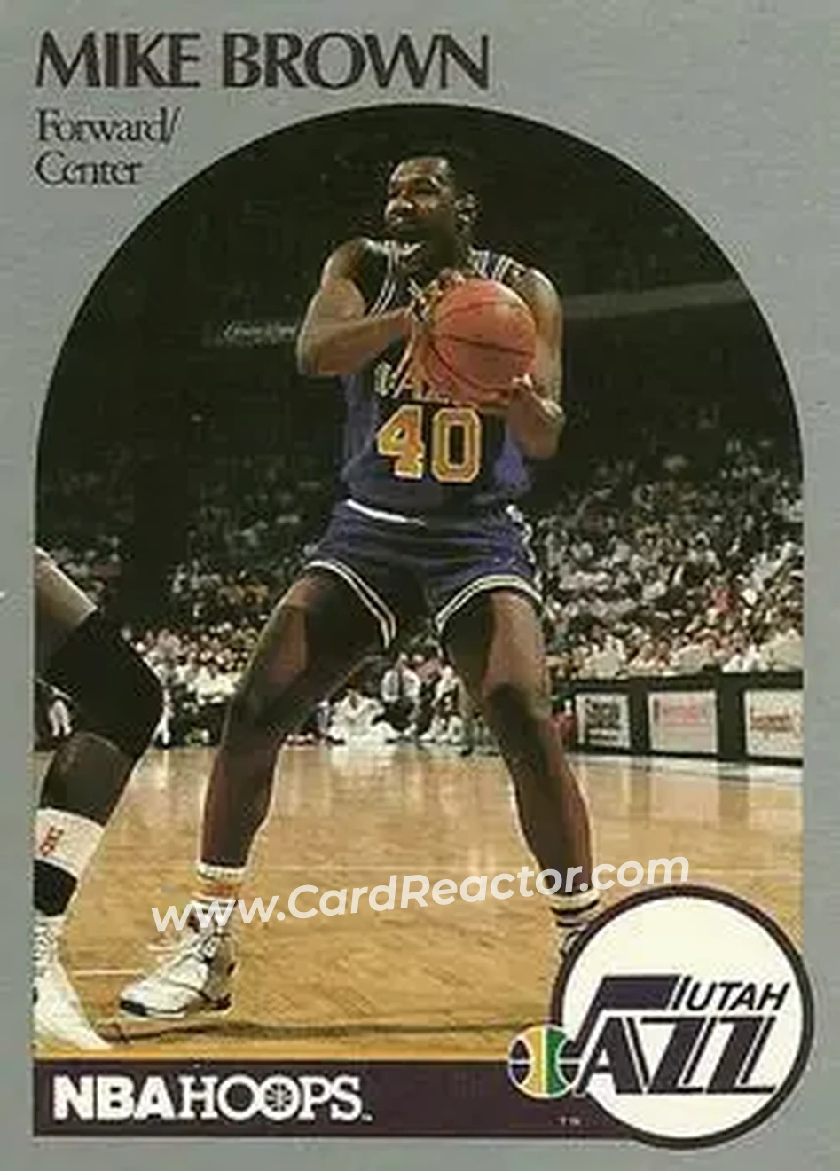 1990-91 Hoops #286 - Mike Brown - Utah Jazz - Front