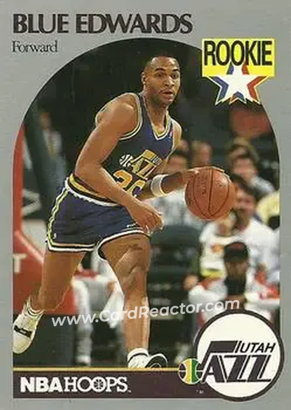 1990-91 Hoops #288 - Blue Edwards - Utah Jazz - Front 1990-91 Hoops #288 - Blue Edwards - Utah Jazz - Front