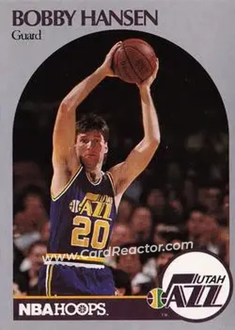 1990-91 Hoops #290 - Bobby Hansen - Utah Jazz - Front 1990-91 Hoops #290 - Bobby Hansen - Utah Jazz - Front
