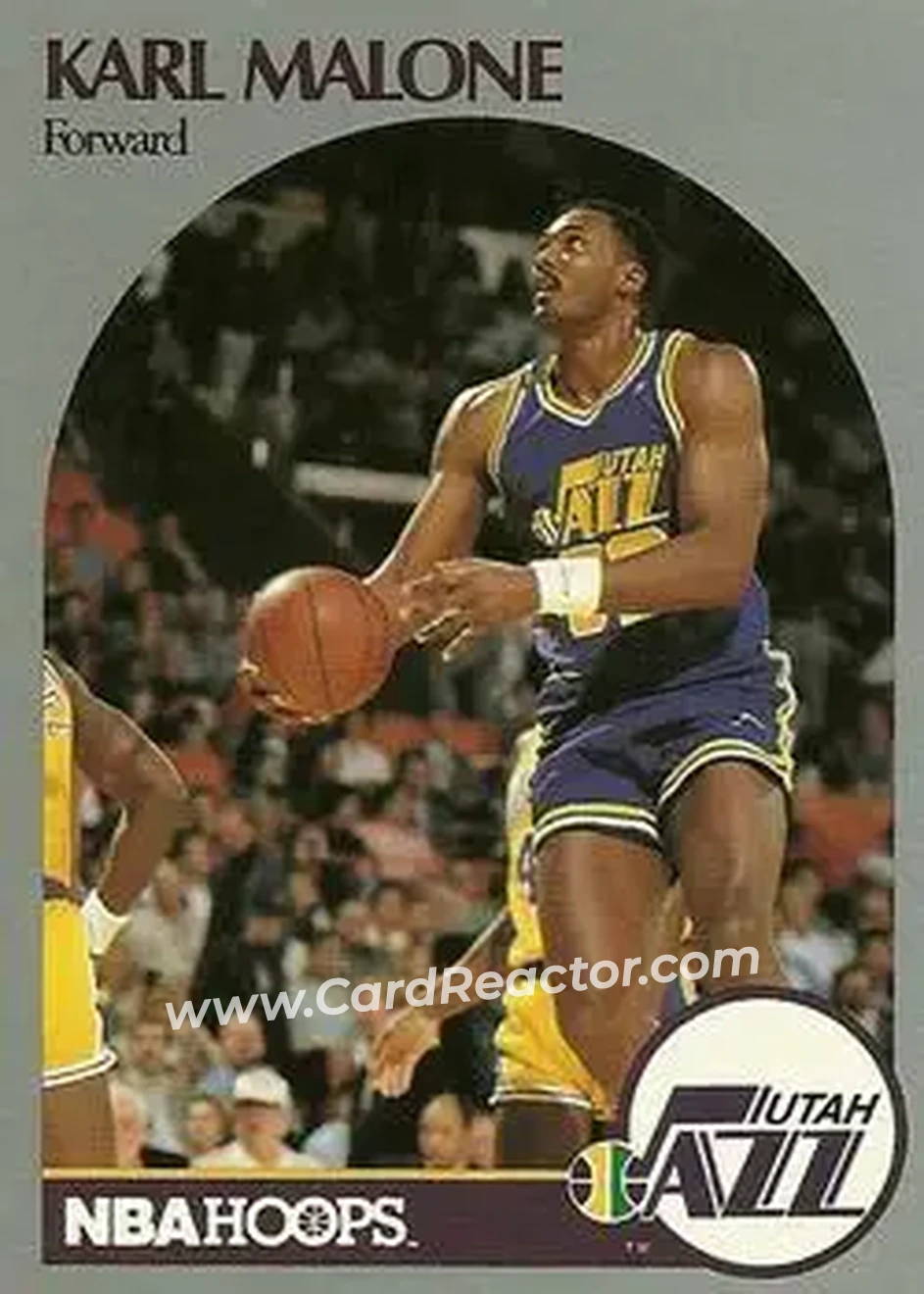 1990-91 Hoops #292 - Karl Malone - Utah Jazz - Front