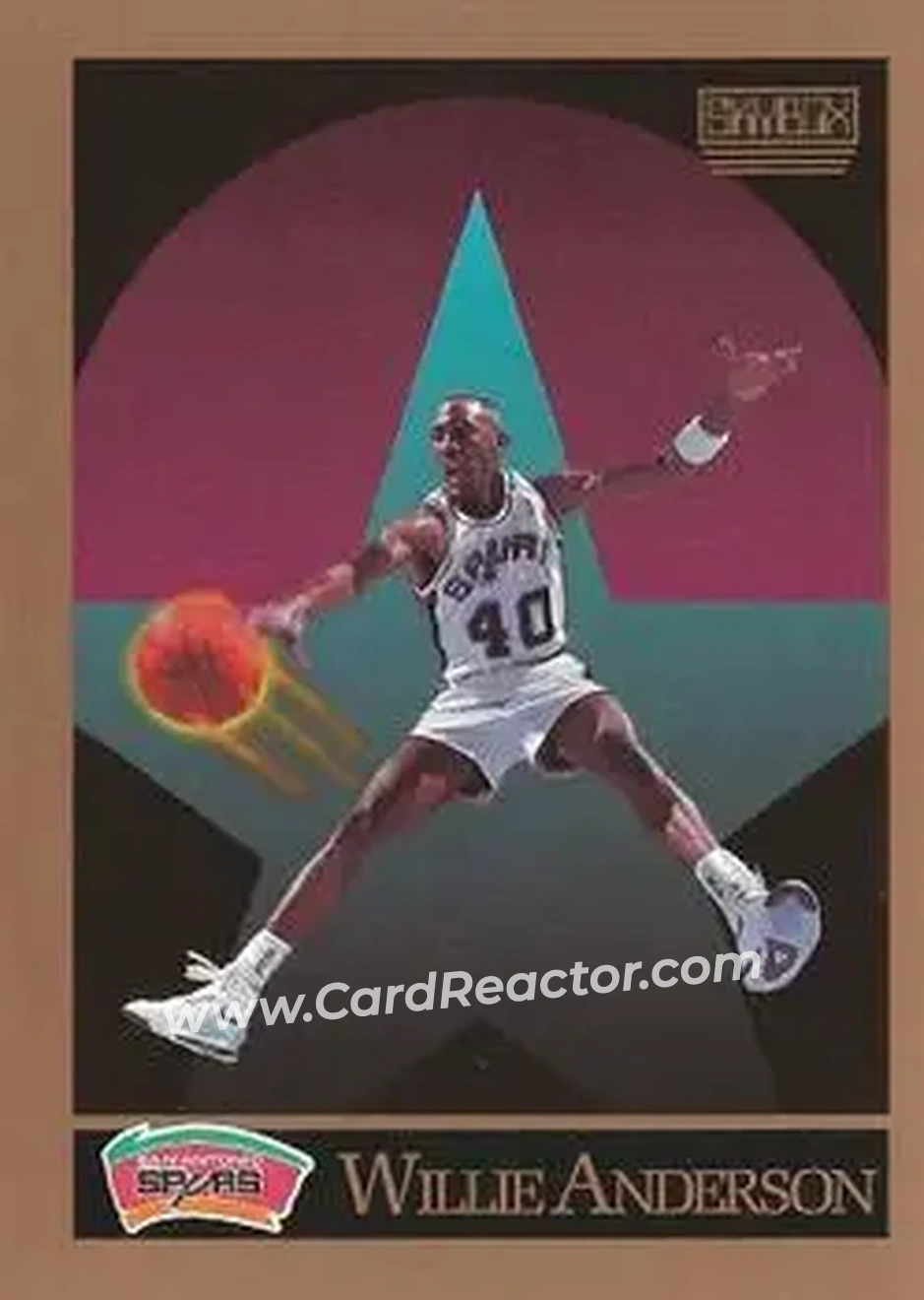 1990-91 SkyBox #252 - Willie Anderson - San Antonio Spurs - Front