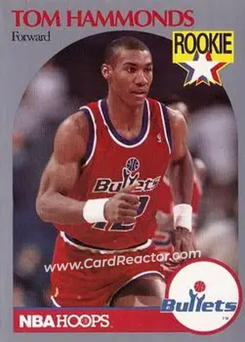 1990-91 Hoops #298 - Tom Hammonds - Washington Bullets - Front 1990-91 Hoops #298 - Tom Hammonds - Washington Bullets - Front