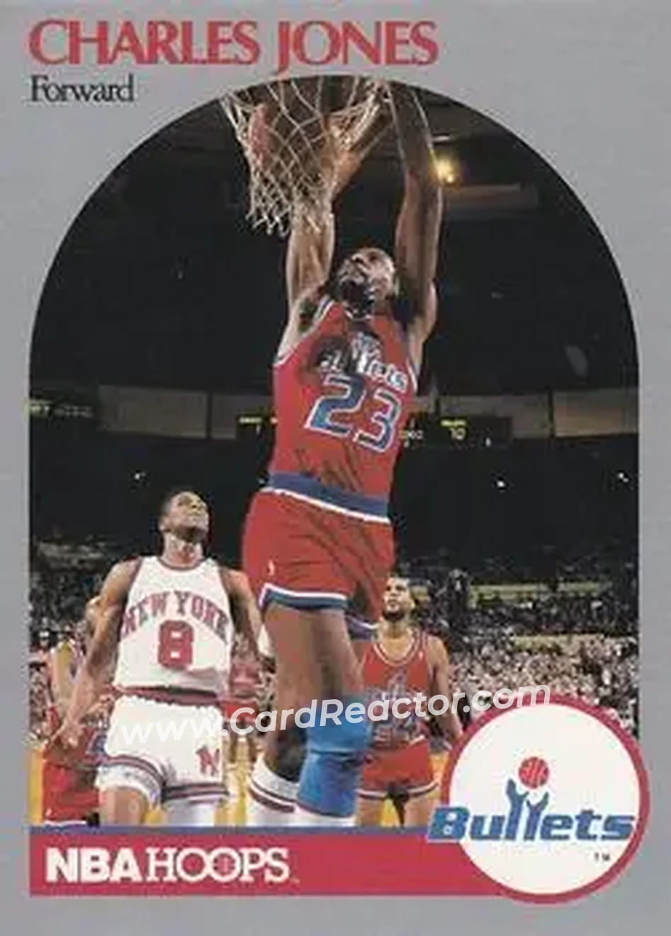 1990-91 Hoops #299 - Charles Jones - Washington Bullets - Front
