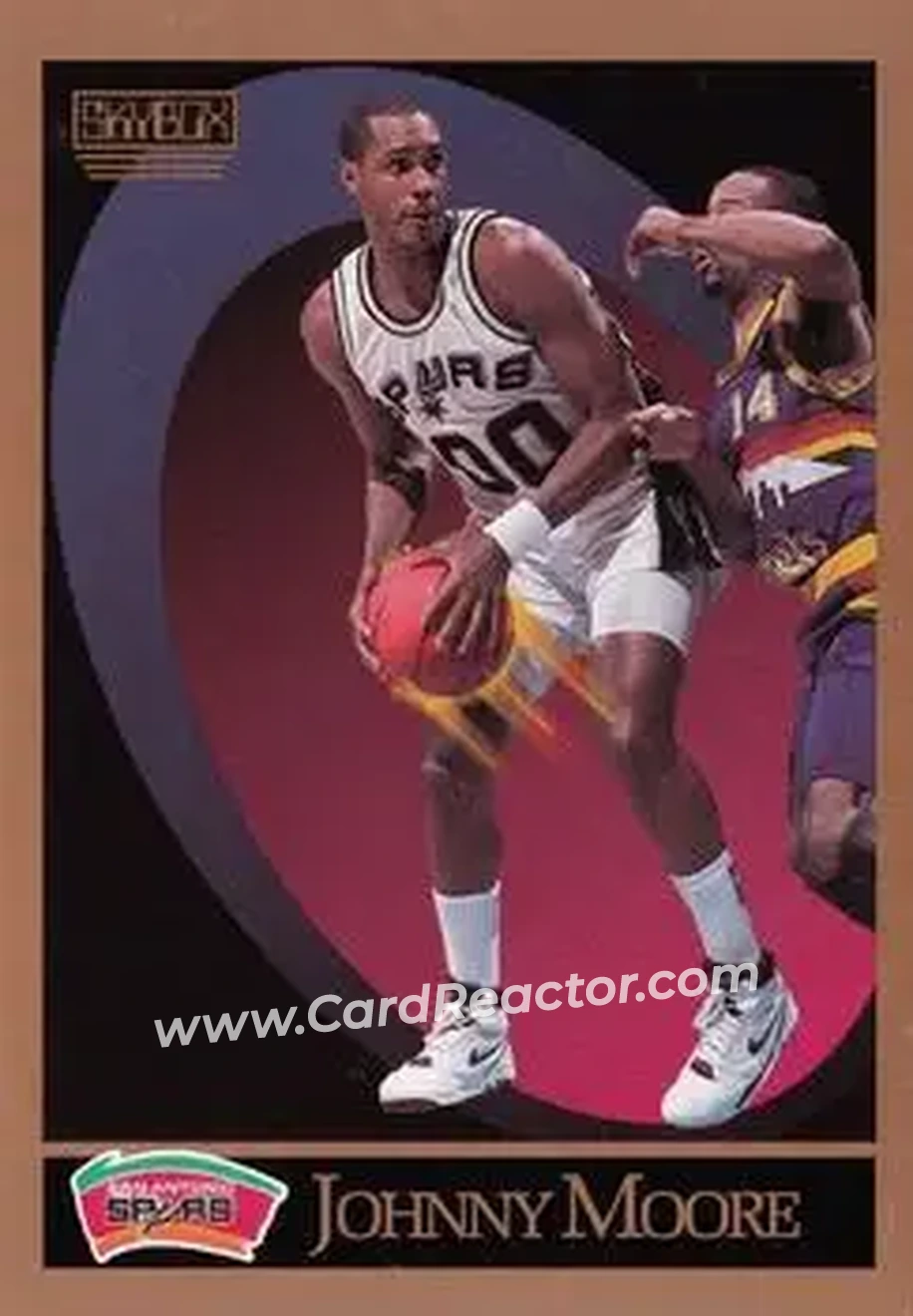 1990-91 SkyBox #258 - Johnny Moore - San Antonio Spurs - Front