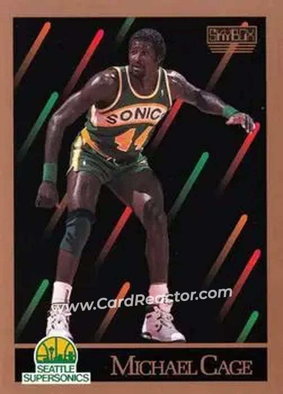 1990-91 SkyBox #264 - Michael Cage - Seattle SuperSonics - Front