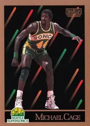 1990-91 SkyBox #264 - Michael Cage - Seattle SuperSonics