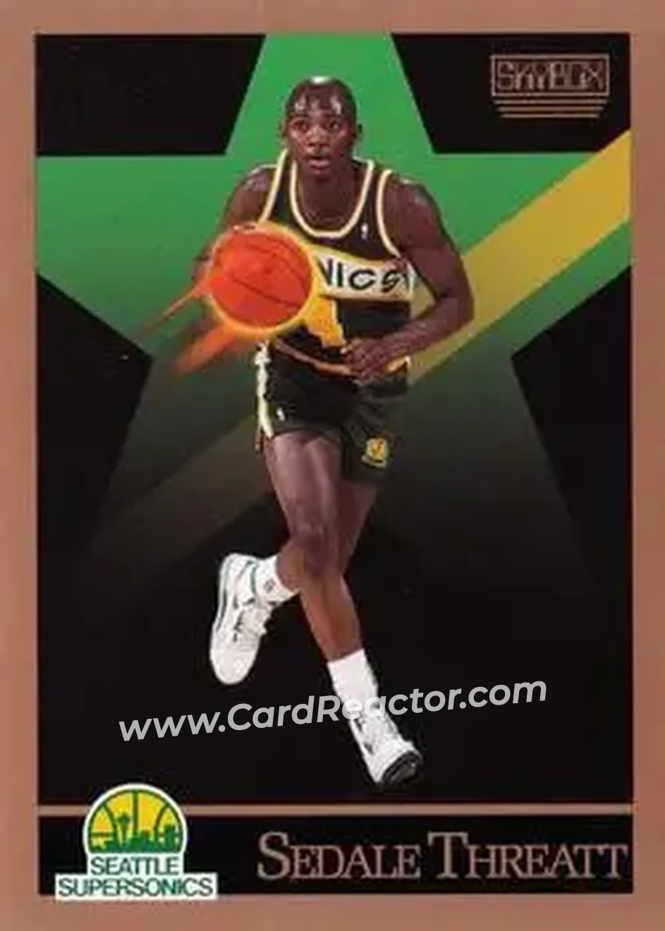 1990-91 SkyBox #273 - Sedale Threatt - Seattle SuperSonics - Front