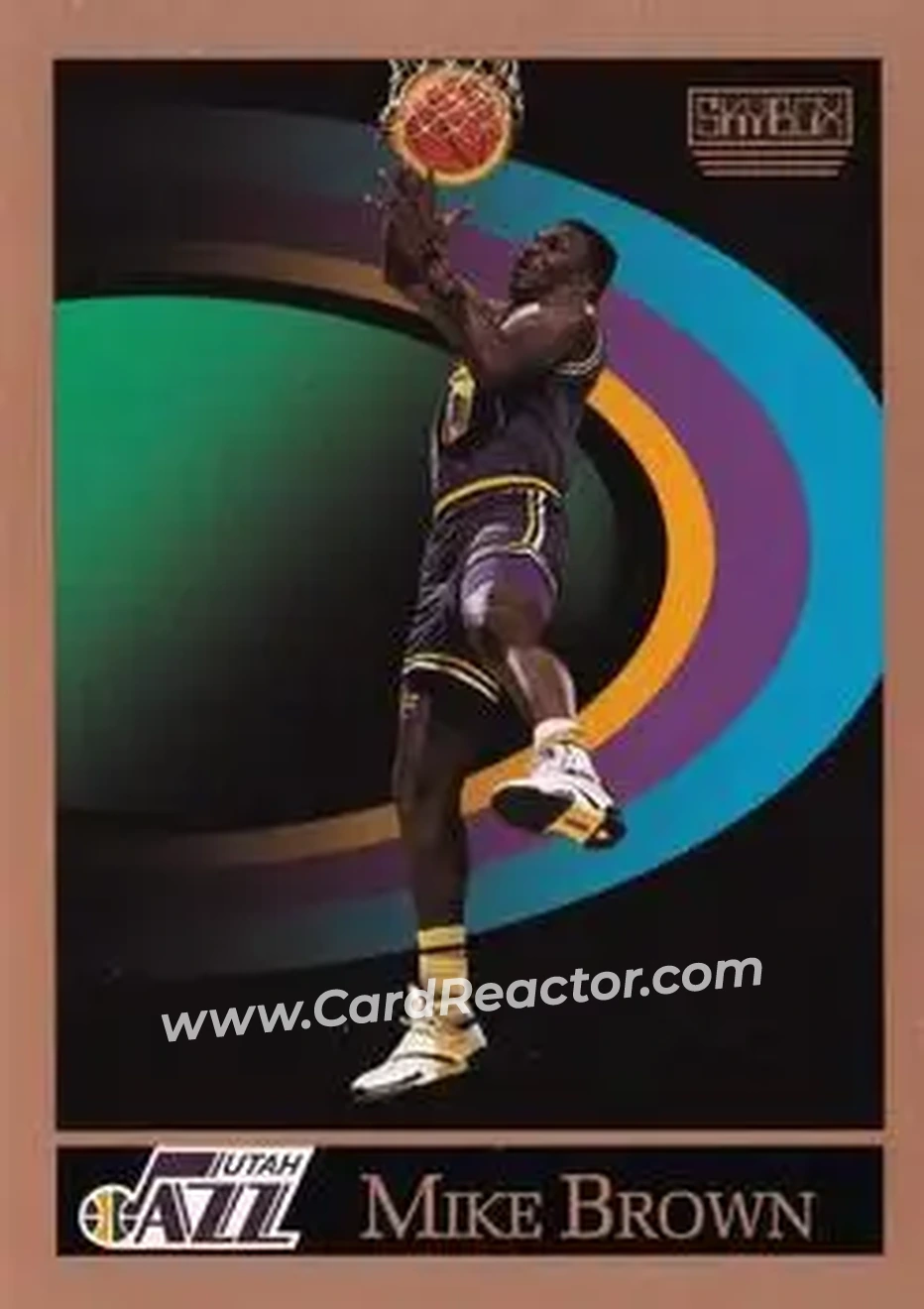 1990-91 SkyBox #275 - Mike Brown - Utah Jazz - Front