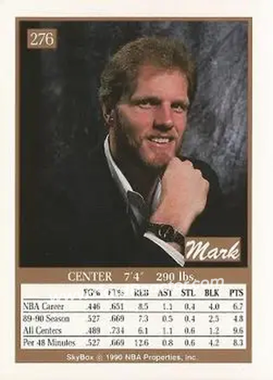 1990-91 SkyBox #276 - Mark Eaton - Utah Jazz - Back 1990-91 SkyBox #276 - Mark Eaton - Utah Jazz - Back
