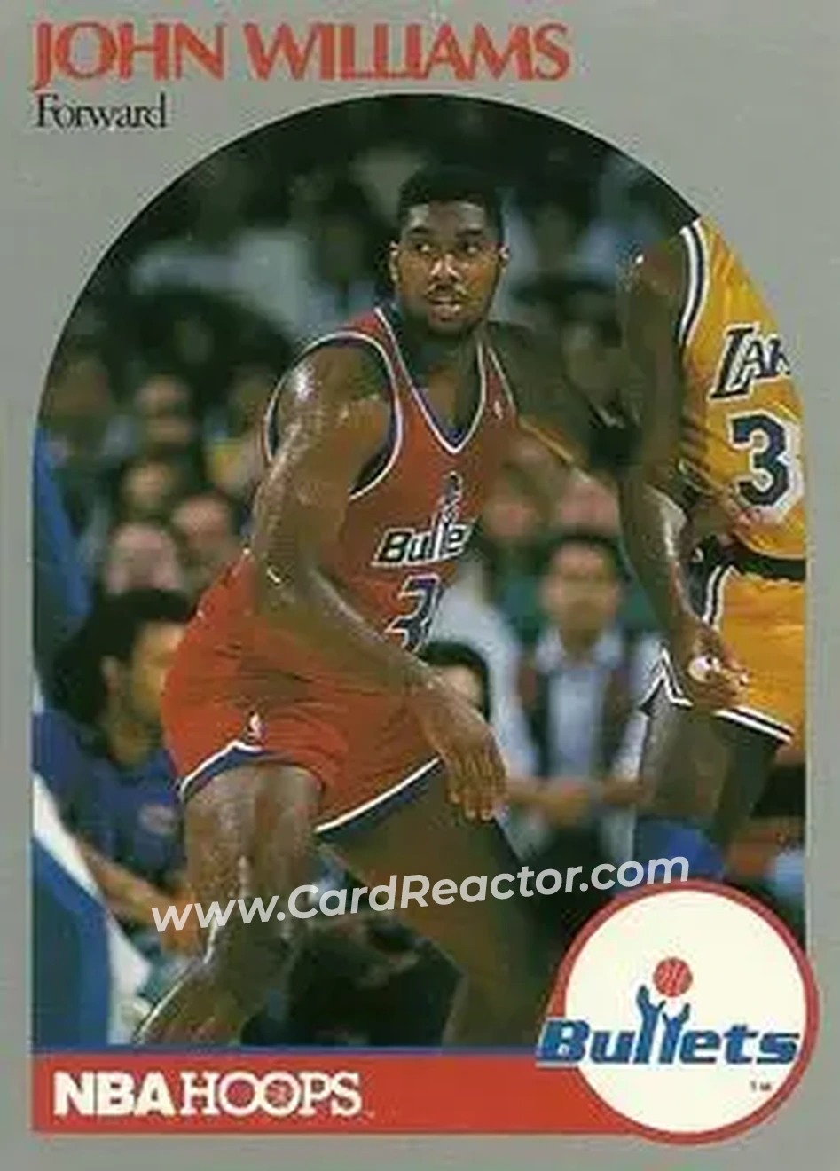 1990-91 Hoops #304 - John Williams - Washington Bullets - Front