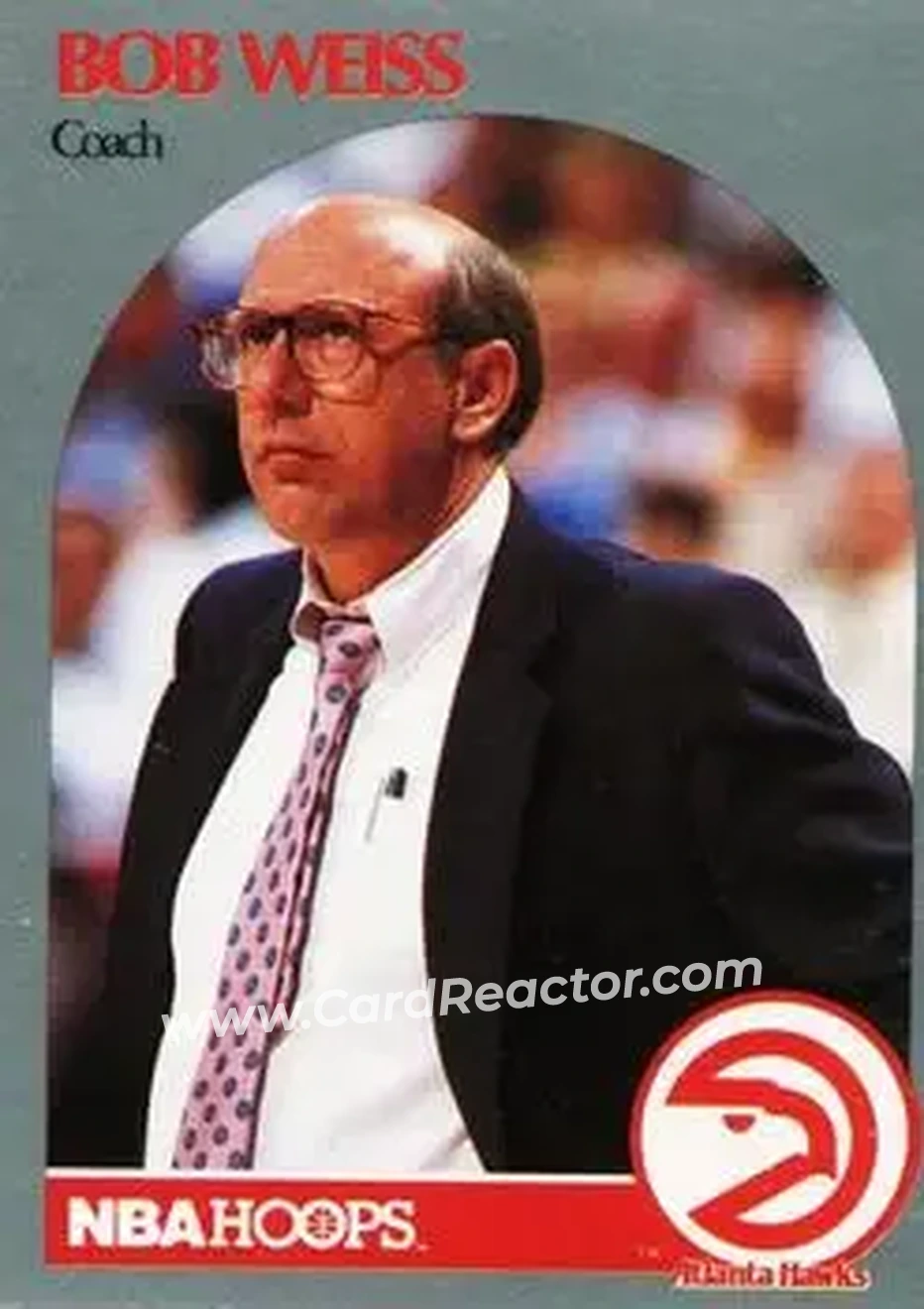 1990-91 Hoops #305 - Bob Weiss - Atlanta Hawks - Front