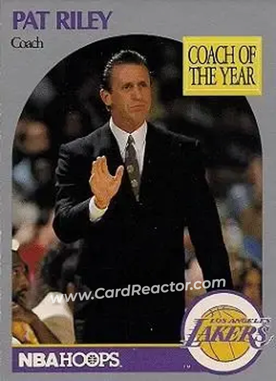 1990-91 Hoops #317 - Pat Riley - Los Angeles Lakers - Front