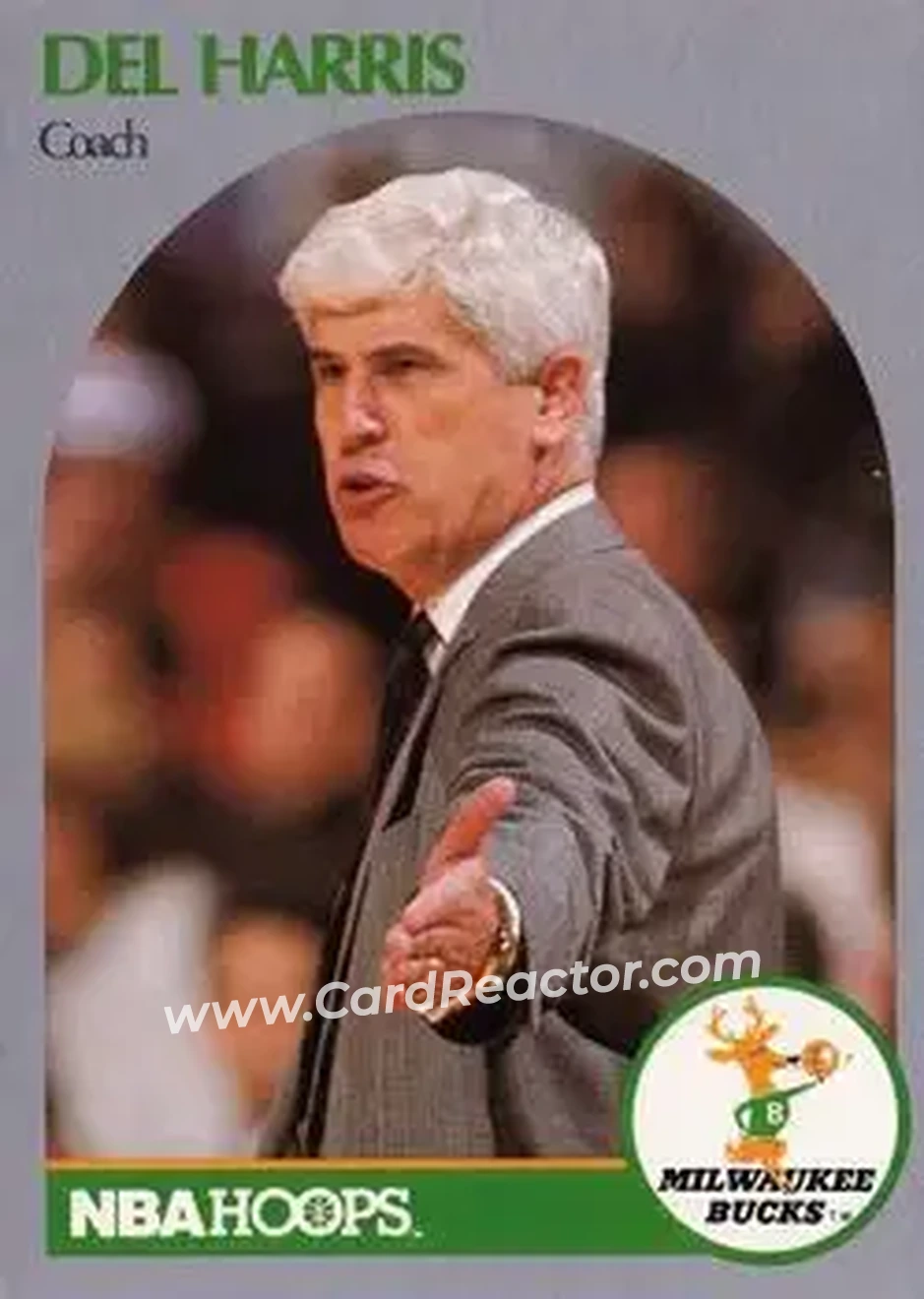 1990-91 Hoops #319 - Del Harris - Milwaukee Bucks - Front