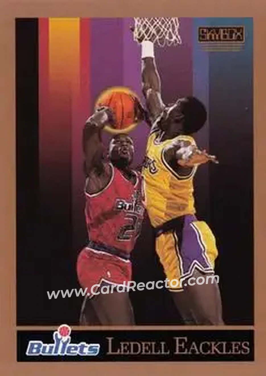 1990-91 SkyBox #287 - Ledell Eackles - Washington Bullets - Front