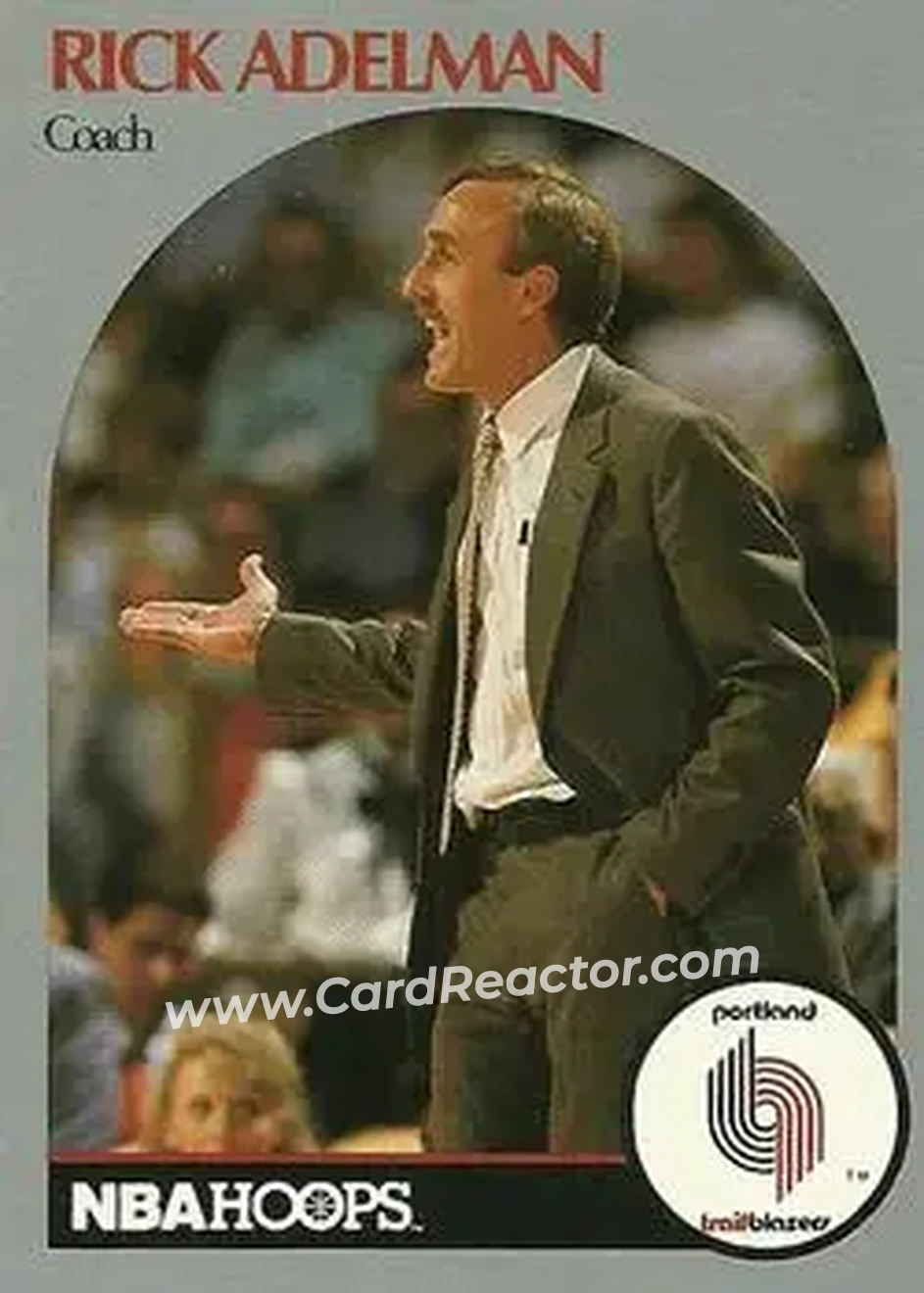 1990-91 Hoops #326 - Rick Adelman - Portland Trail Blazers - Front 1990-91 Hoops #326 - Rick Adelman - Portland Trail Blazers - Front