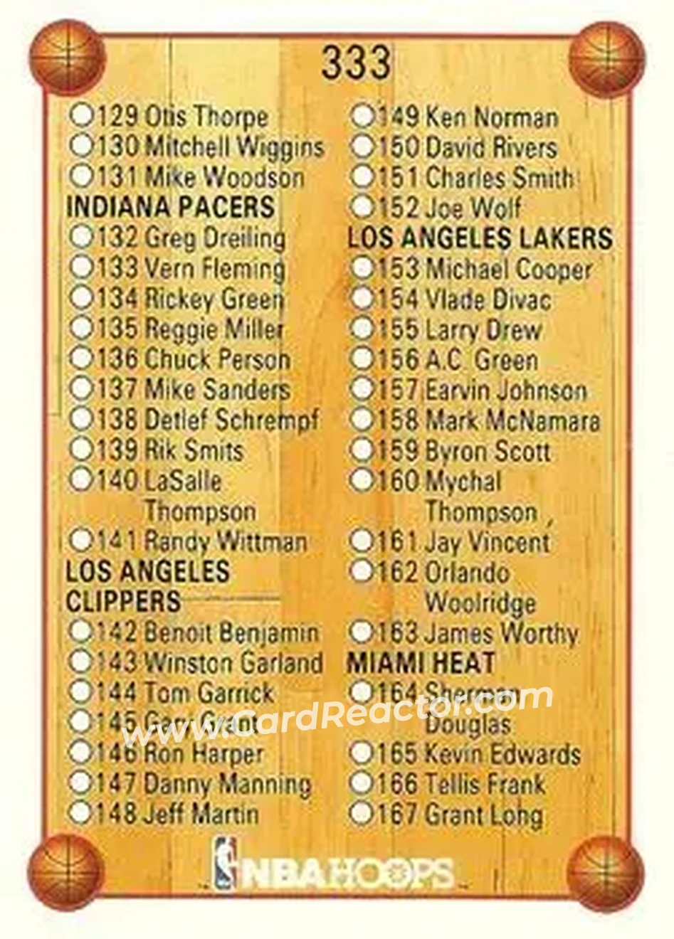 1990-91 Hoops #333 - Card #333 - Back