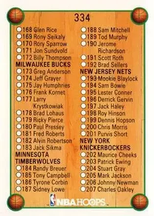 1990-91 Hoops #334 - Card #334
