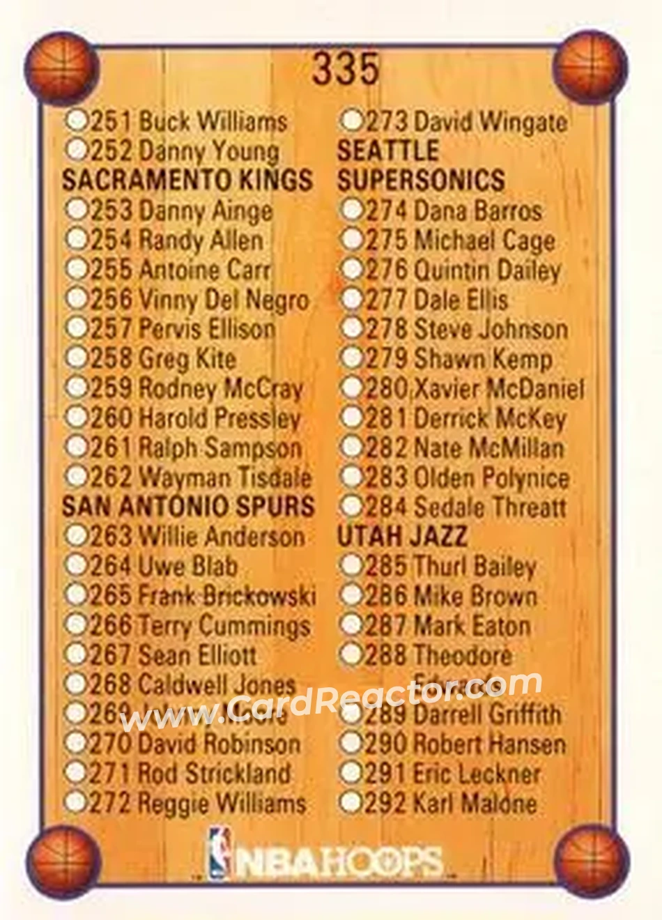 1990-91 Hoops #335 - Card #335 - Front 1990-91 Hoops #335 - Card #335 - Front