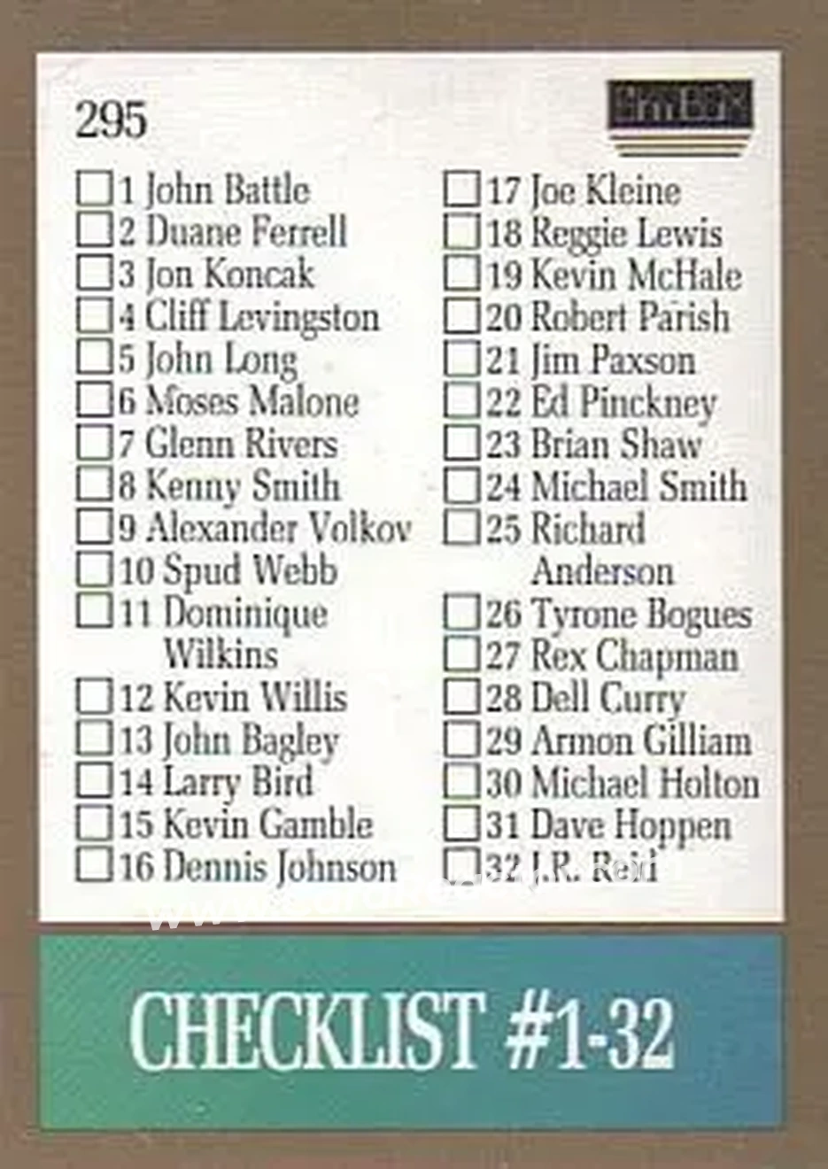1990-91 SkyBox #295 - Card #295 - Front