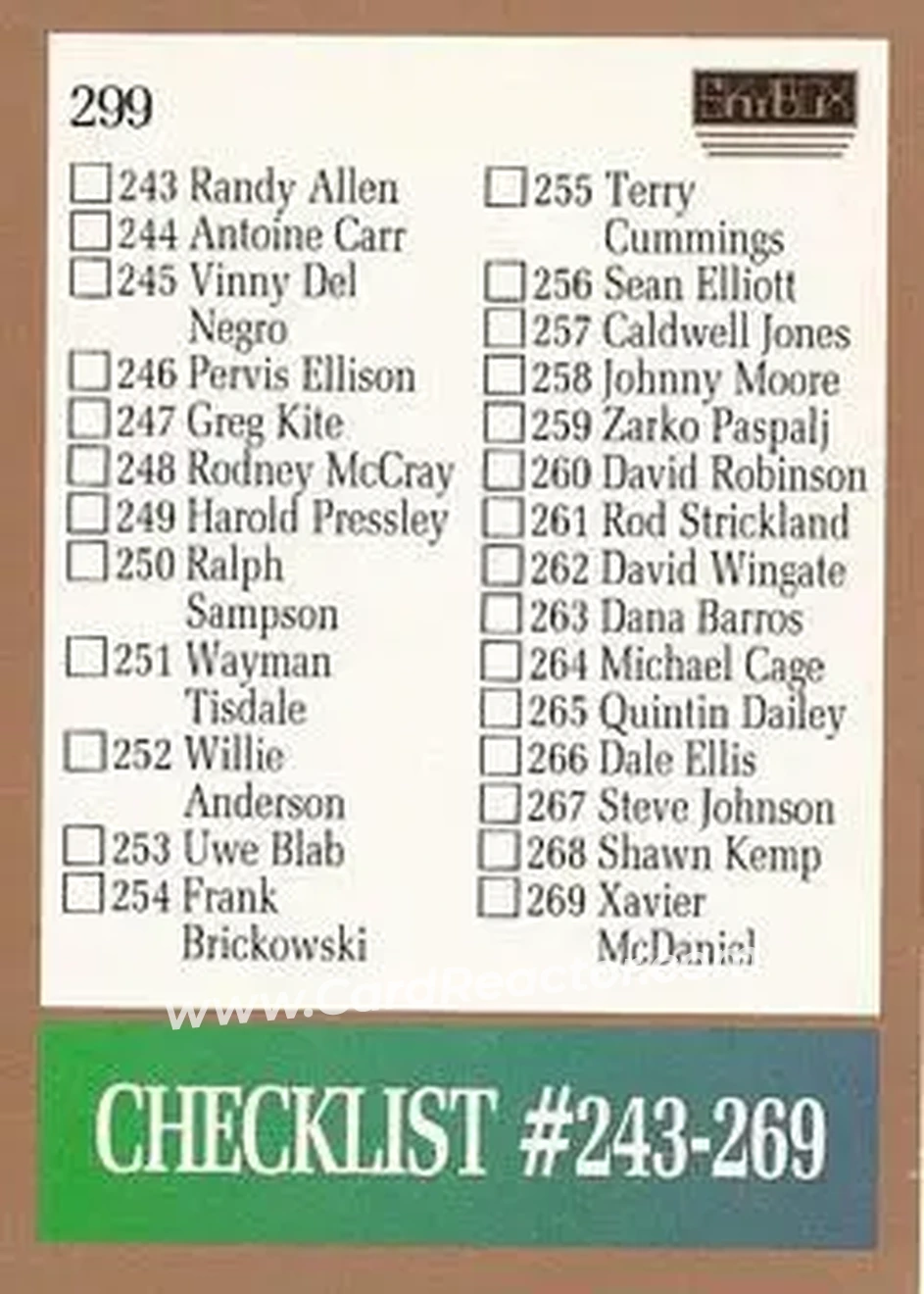 1990-91 SkyBox #299 - Card #299 - Front