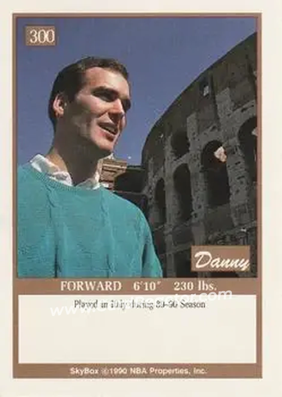 1990-91 SkyBox #300 - Danny Ferry - Cleveland Cavaliers - Back