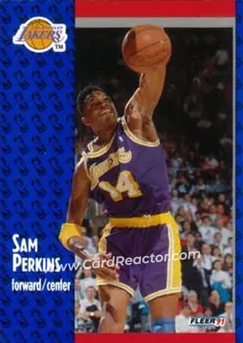 1991-92 Fleer #101 - Sam Perkins - Los Angeles Lakers - Front