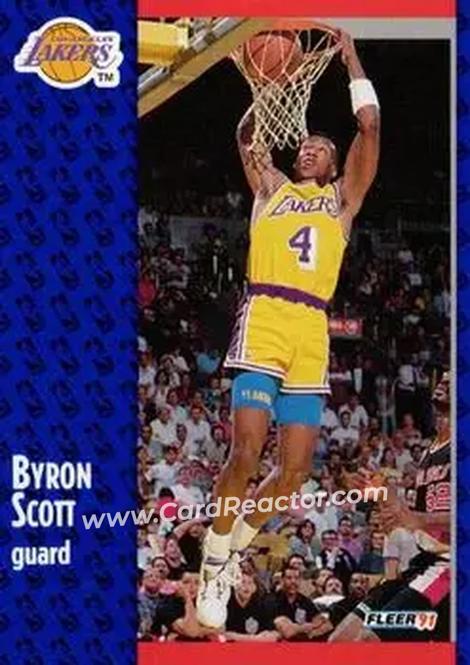 1991-92 Fleer #102 - Byron Scott - Los Angeles Lakers - Front