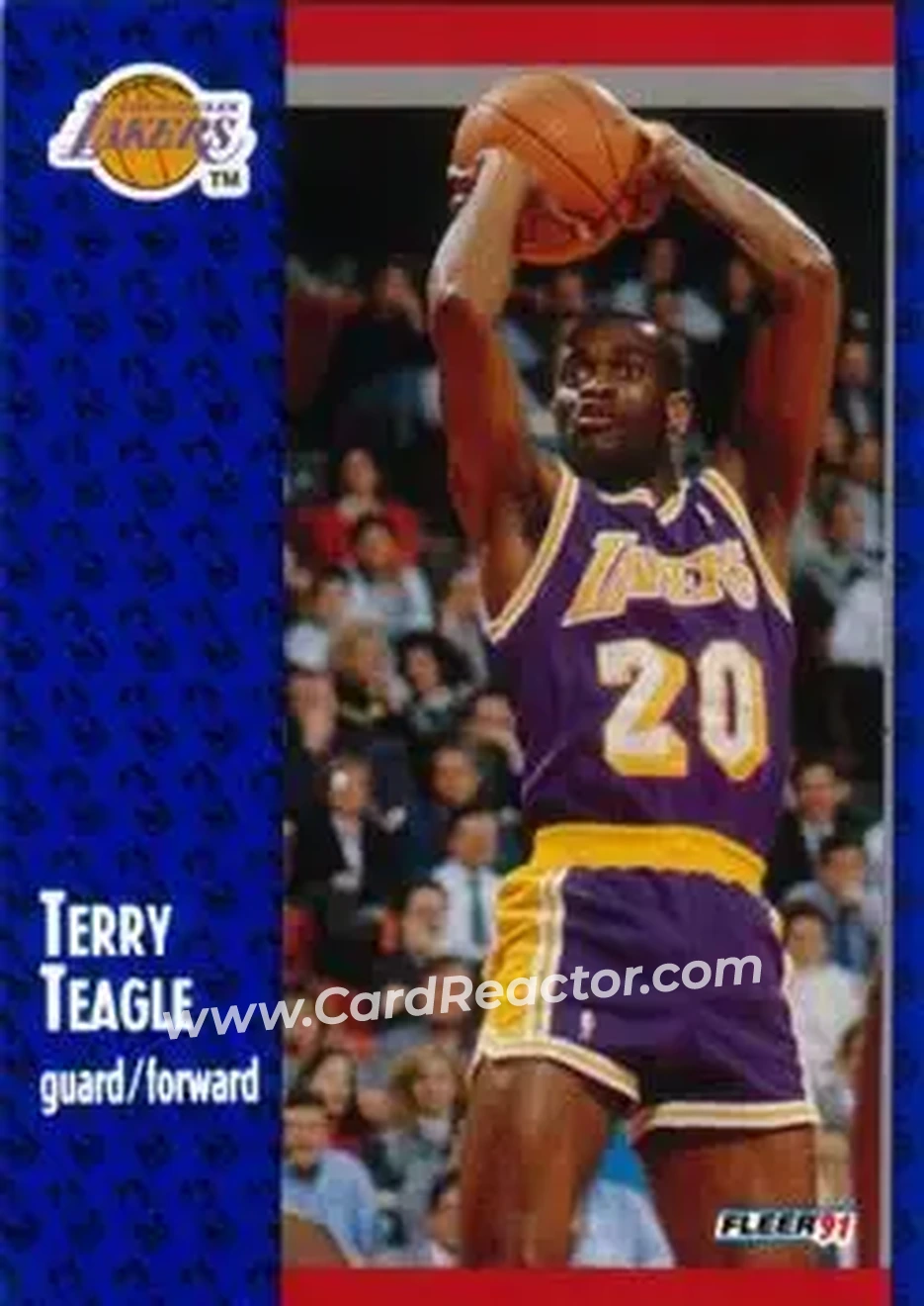 1991-92 Fleer #103 - Terry Teagle - Los Angeles Lakers - Front