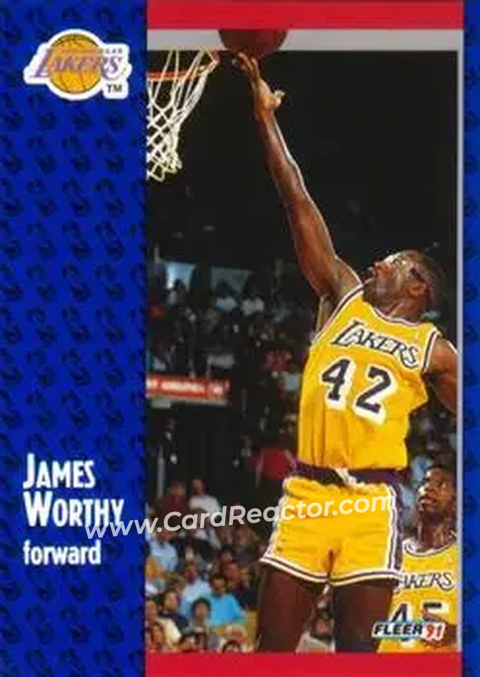 1991-92 Fleer #104 - James Worthy - Los Angeles Lakers - Front 1991-92 Fleer #104 - James Worthy - Los Angeles Lakers - Front
