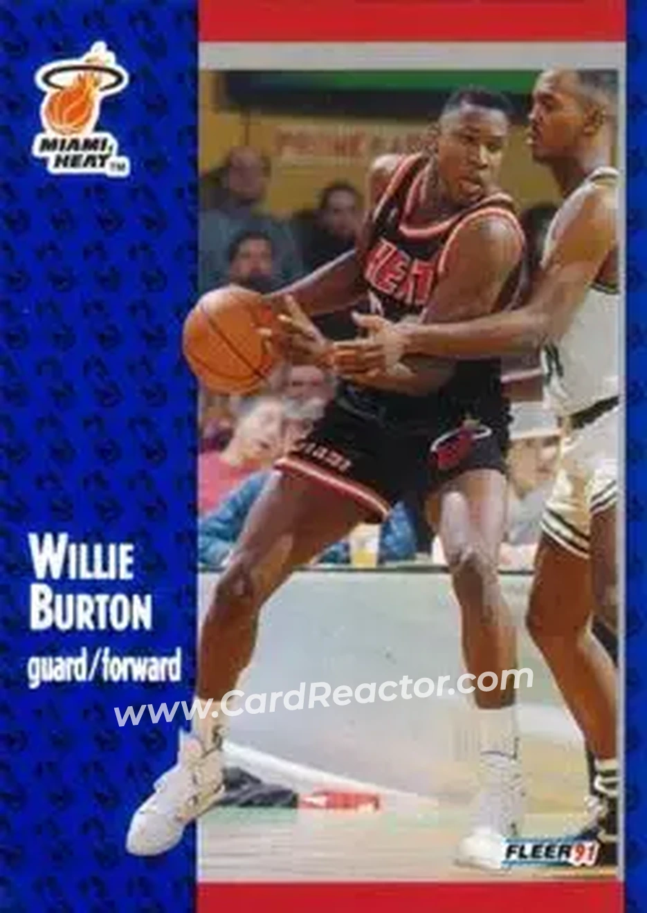 1991-92 Fleer #105 - Willie Burton - Miami Heat - Front