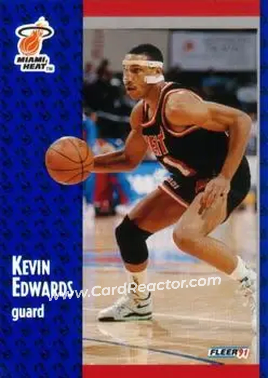 1991-92 Fleer #108 - Kevin Edwards - Miami Heat - Front