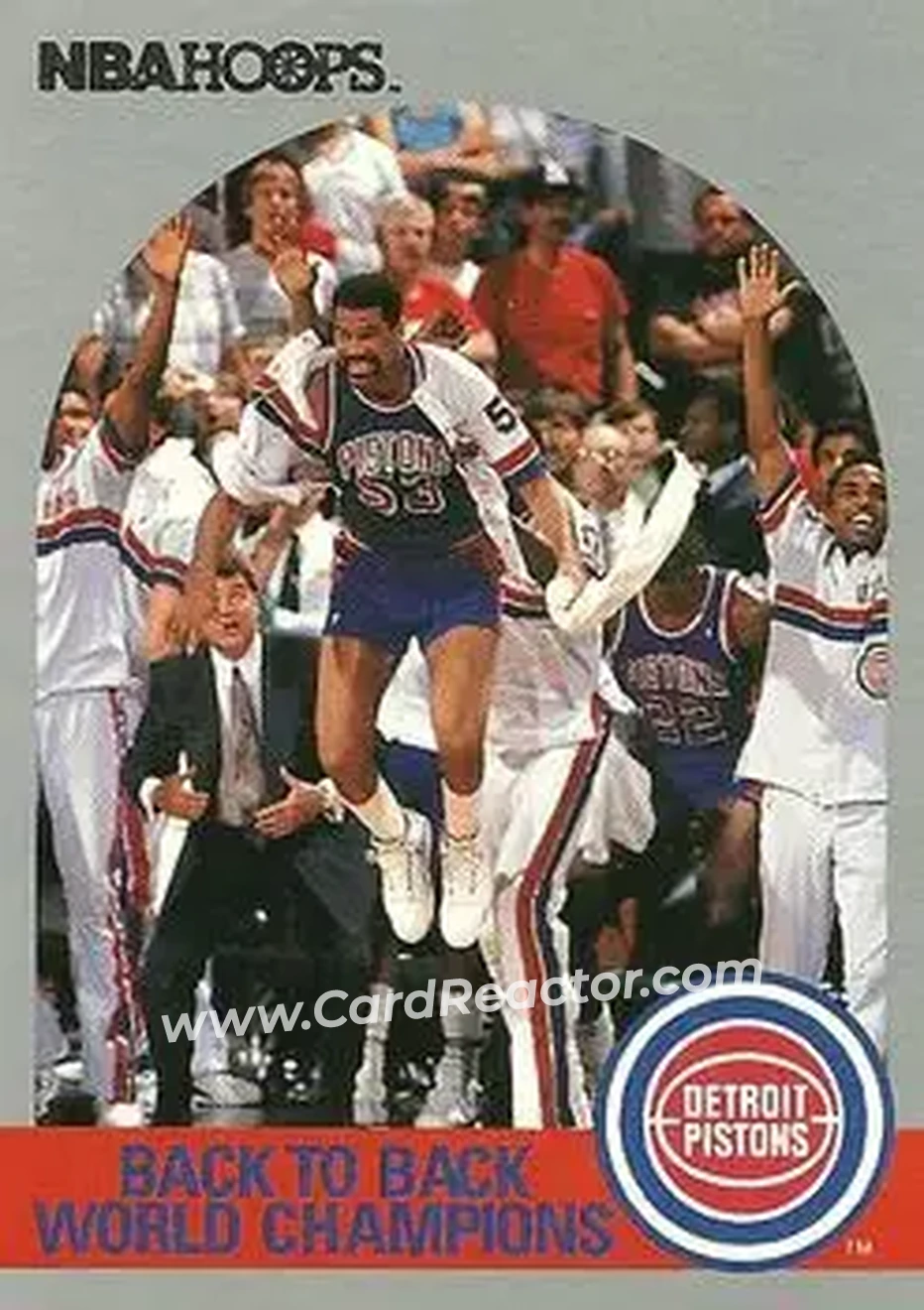 1990-91 Hoops #342 - Card #342 - Detroit Pistons - Front 1990-91 Hoops #342 - Card #342 - Detroit Pistons - Front