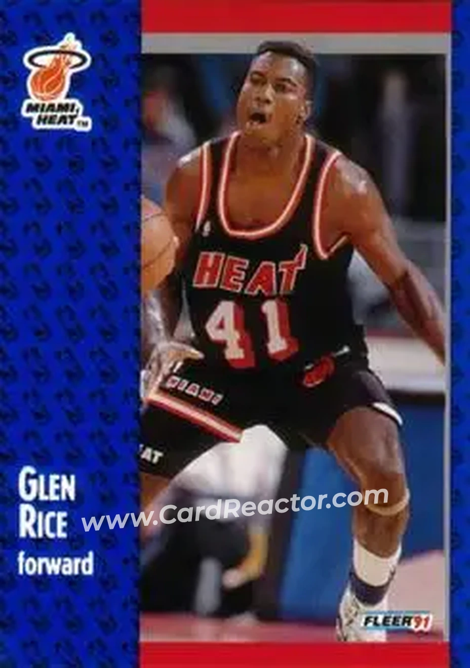 1991-92 Fleer #111 - Glen Rice - Miami Heat - Front