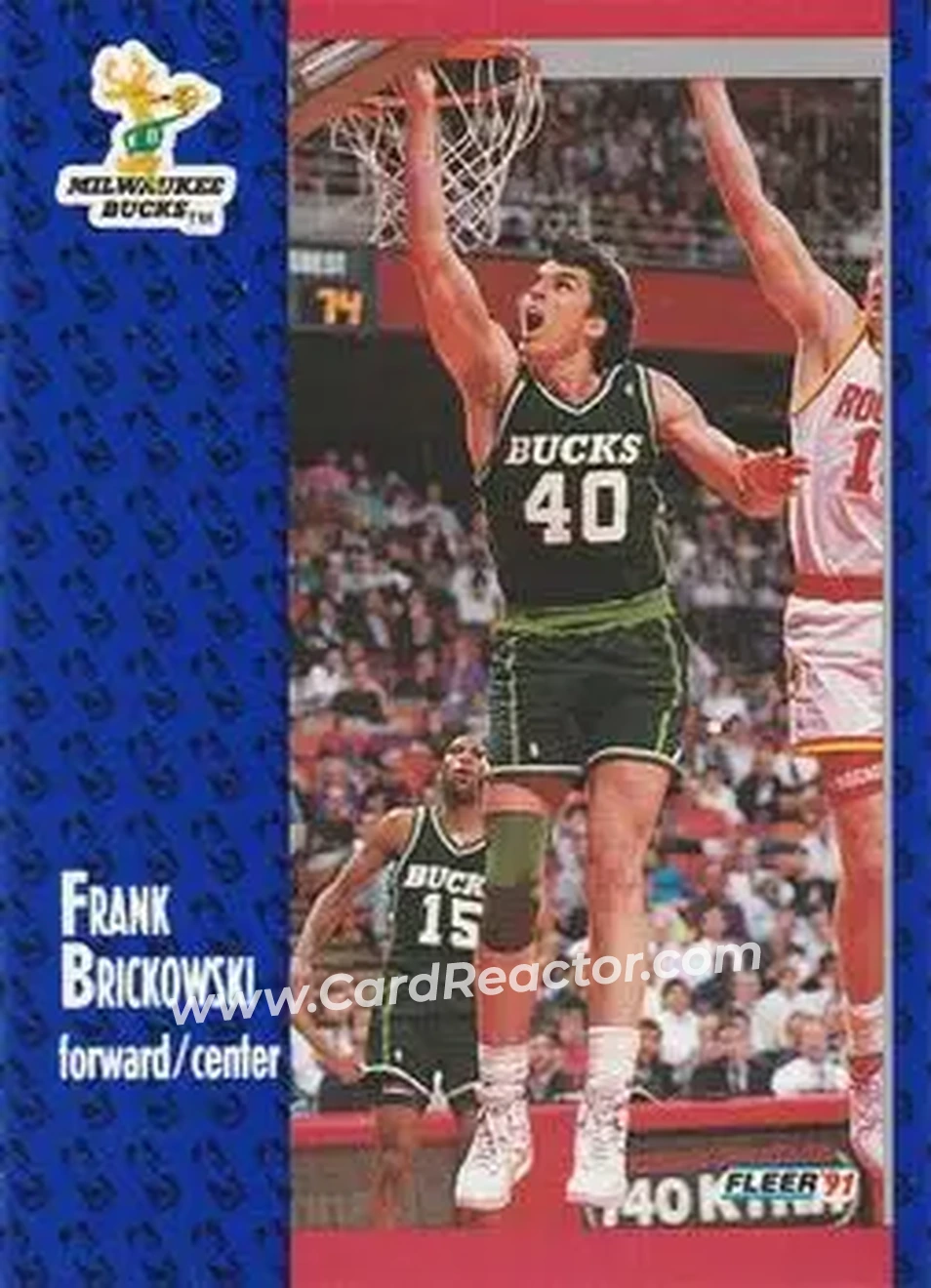 1991-92 Fleer #113 - Frank Brickowski - Milwaukee Bucks - Front