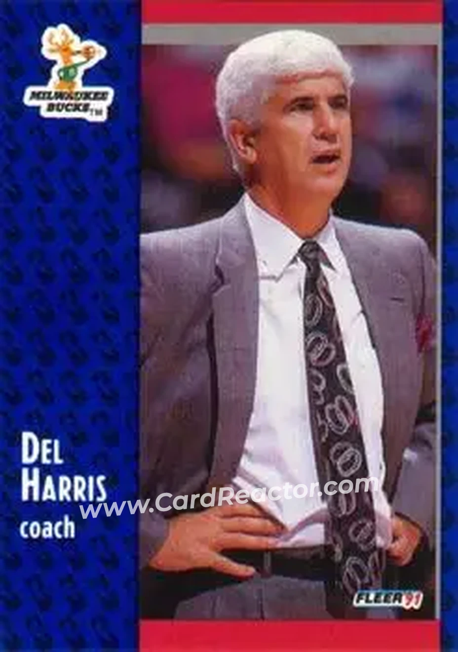 1991-92 Fleer #115 - Del Harris - Milwaukee Bucks - Front